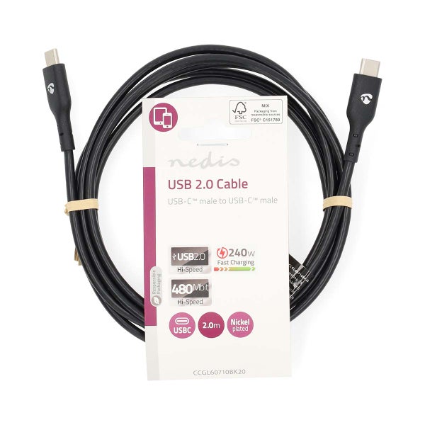 Puhelimen latauskaapeli 2m USB C/C