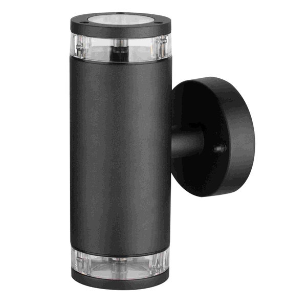 Led Energie Sein&auml;valaisin BONN 2xGU10 yl&ouml;s&alas, musta