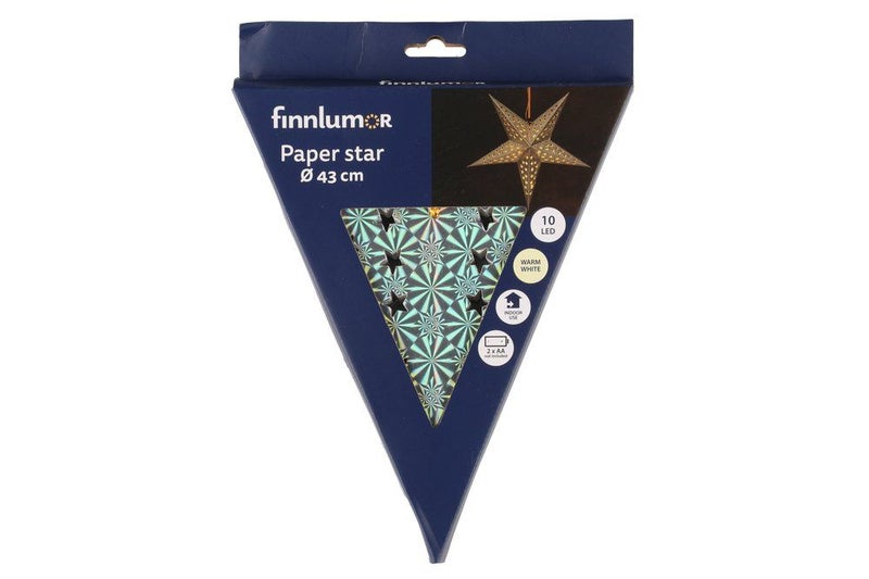 Finnlumor LED-paperit&auml;hti hopea 43 cm 2xAA