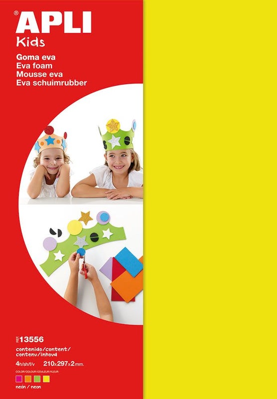 Softislevy Apli EVA A4 kirkkaat v&auml;rit 4arkin lajitelma