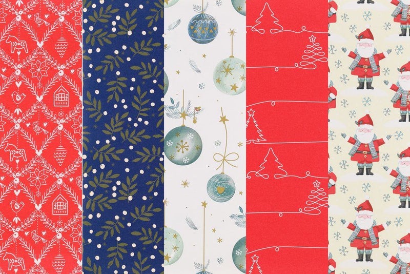 Lahjapaperi iso rulla 70 cm x 5 m lajitelma 5kpl