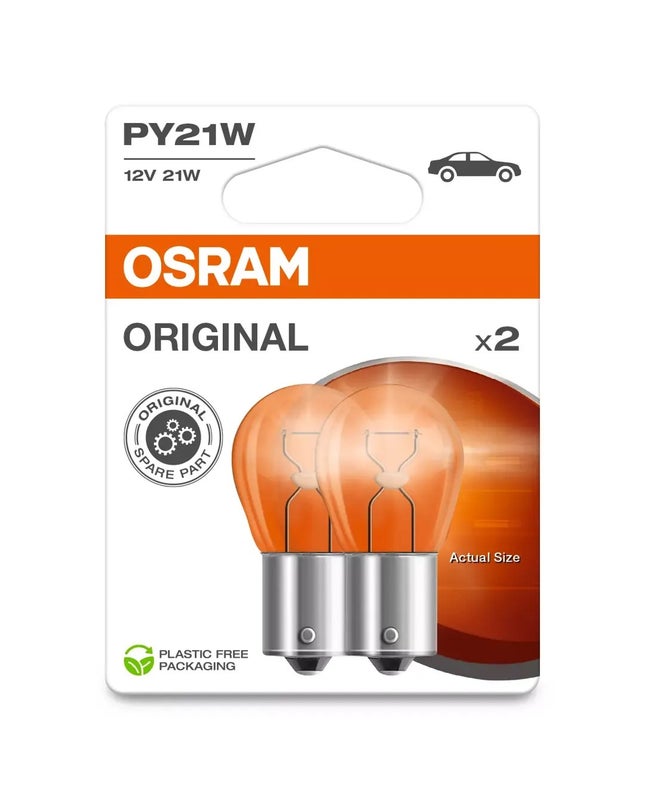 Autolamppu Osram 21W 12V BAU15S 2KPL