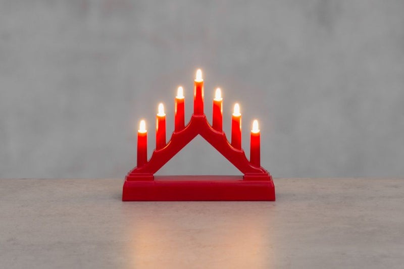 Finnlumor Kynttelikk&ouml; 7-haarainen mini 13 cm punainen