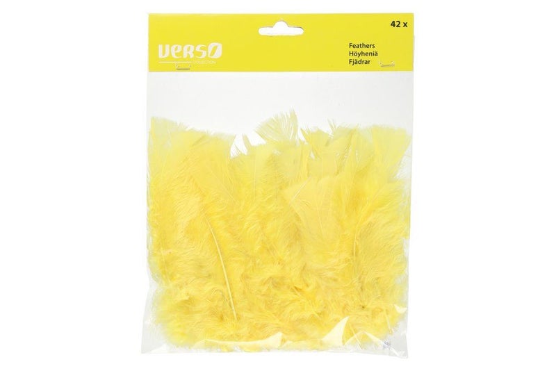 Koristeh&ouml;yhenet rautalangalla 42 kpl pakkaus keltainen