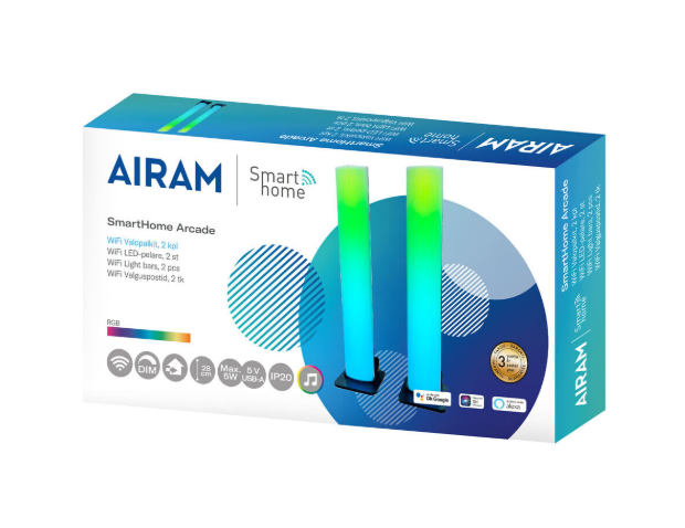 Airam SmartHome Arcade p&ouml;yt&auml;valaisimet 2kpl  RGB