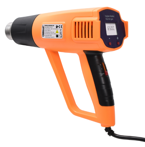 Finbullet Kuumailmapistooli 1500 W LCD s&auml;&auml;dett&auml;v&auml;