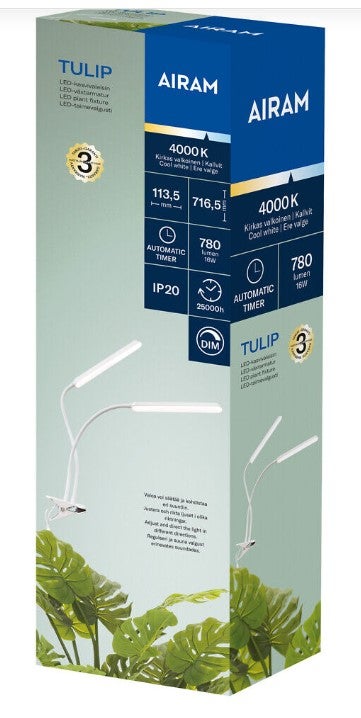Airam Tulip kasvivalaisin 16W 780lm 4000K