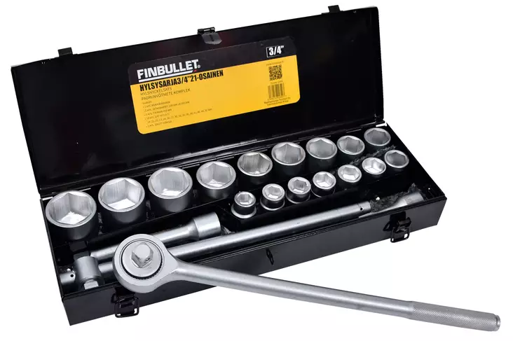Finbullet 3/4" 21-os hylsysarja Cr-V