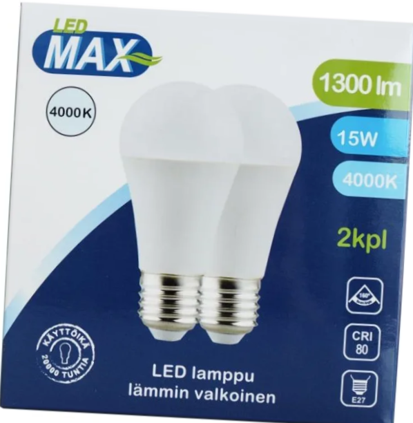 Led MAX vakiolamppu A60/E27 15W 1300lm 4000K