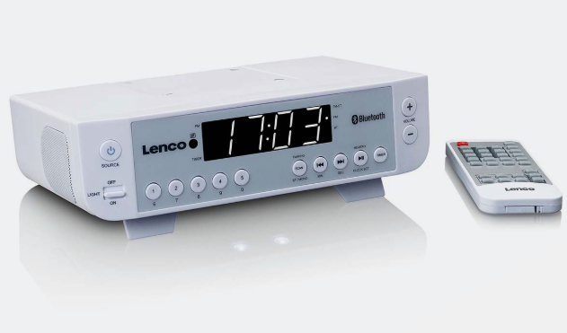 FM-keitti&ouml;radio Bluetooth&reg; LED-valaistuksella ja ajastimella Valkoinen