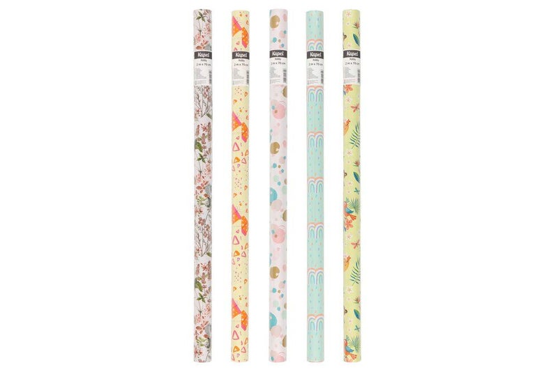 Lahjapaperi 2 m x 70 cm lajitelma 5kpl
