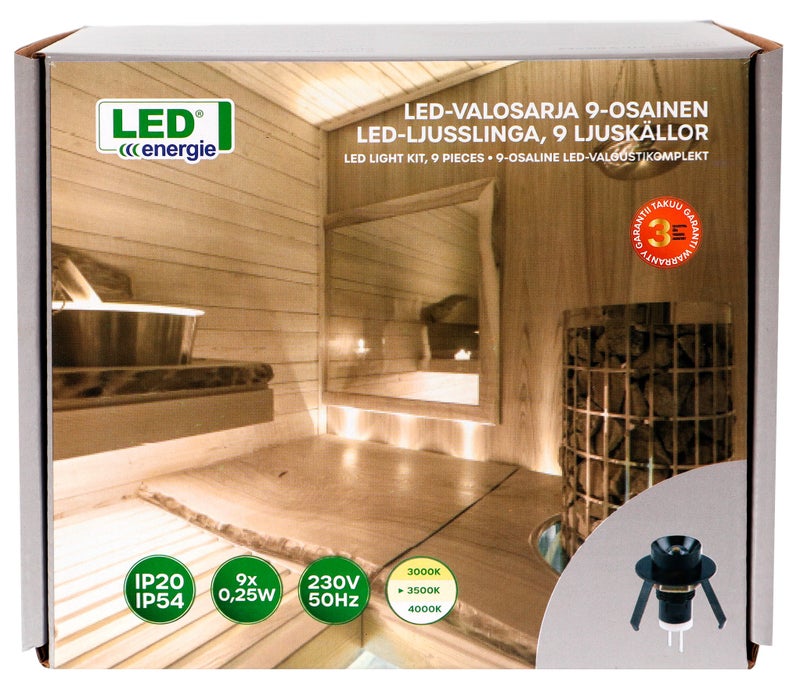 Led Energie LED-valosarja 9-osainen  musta