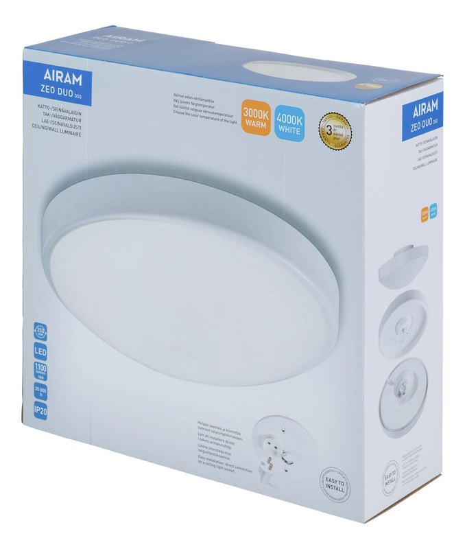 Airam  kattovalaisin Zeo Duo 35cm  18W/830/840 IP20